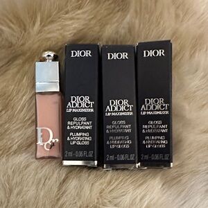 4 Dior Addict Lip Maximizer Gloss sample sizes - 3 Pink and 1 Rose Nude